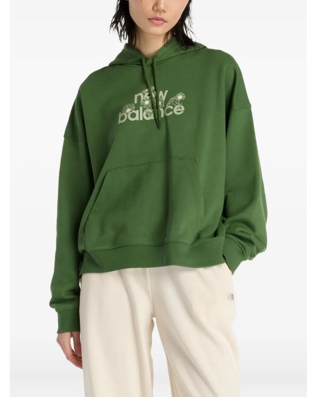 New Balance Green Flower Hoodie