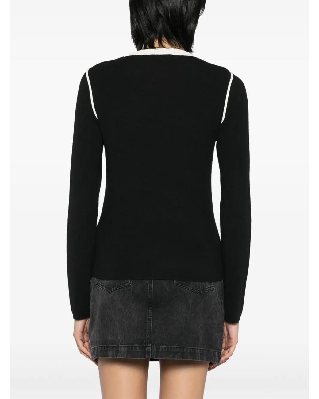 B+ AB Black Contrast Trim Knit Sweatshirt