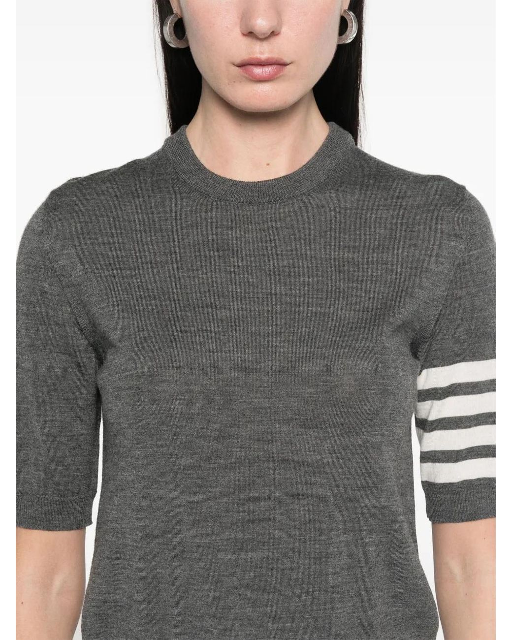 Thom Browne Gray Fine Merino Wool Short-Sleeved Tee