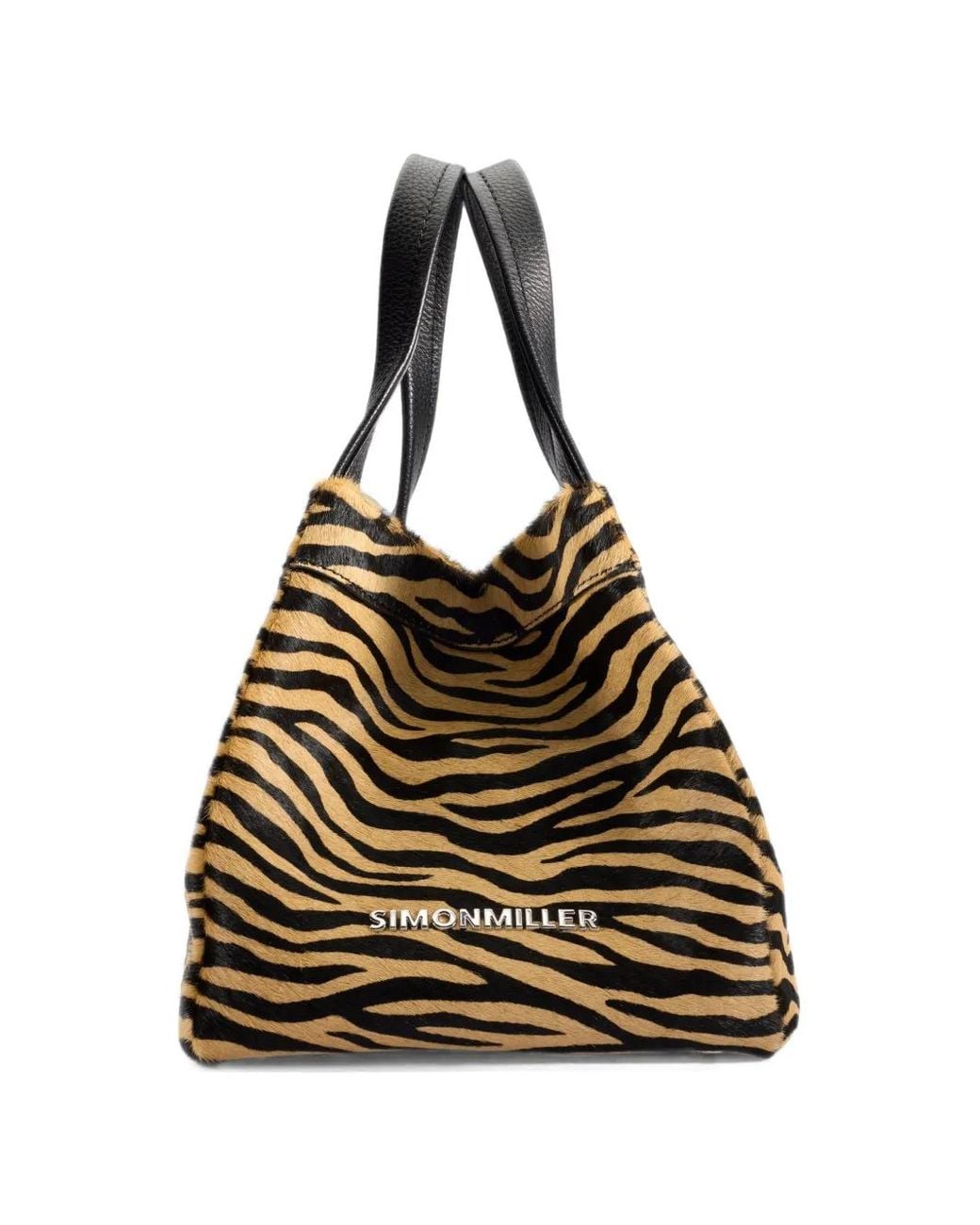 Simon Miller Black Quad Zebra-Print Haircalf Mini Bag
