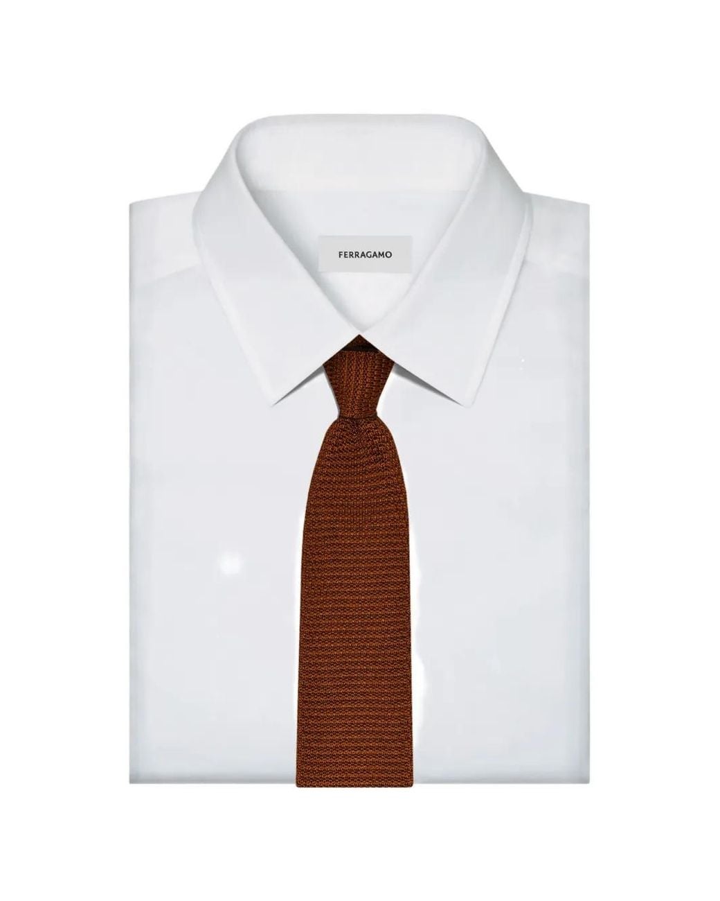 Ferragamo Brown Silk And Cashmere Tie for men