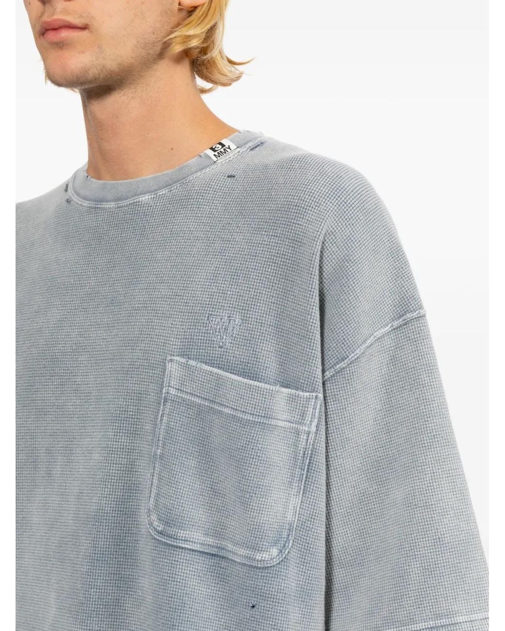 Maison Mihara Yasuhiro Gray Logo-Embroidered T-Shirt for men