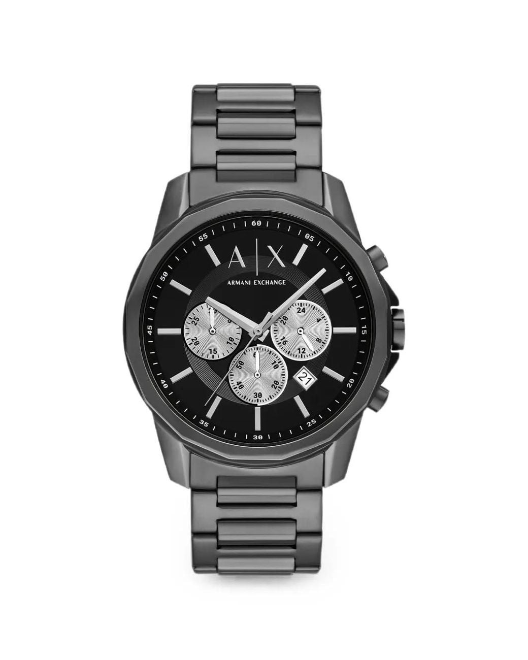 ARMANI EXCHANGE Black Montre À Boîtier Rond 44 Mm for men