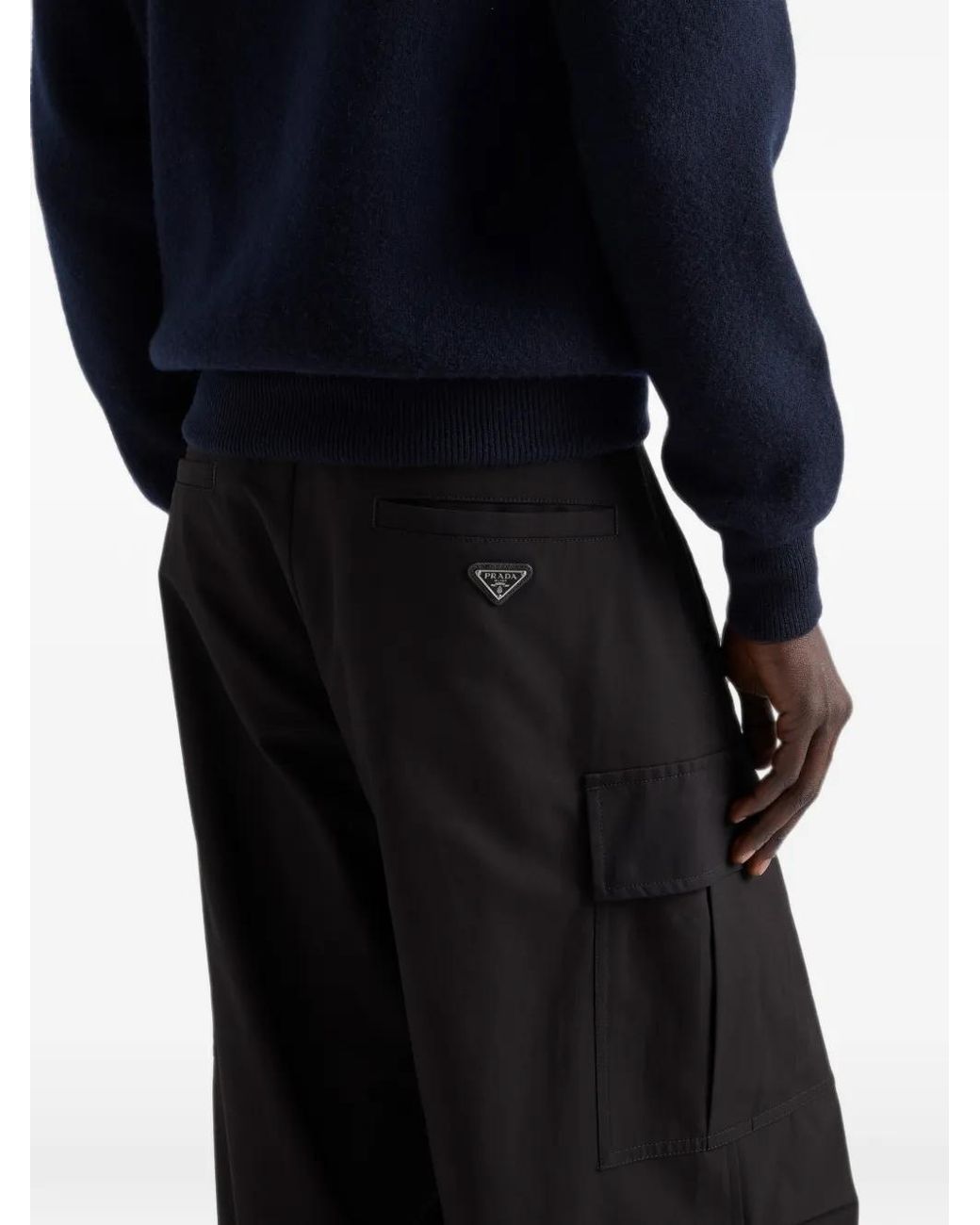 Pantalones De Algodón Prada de hombre de color Black