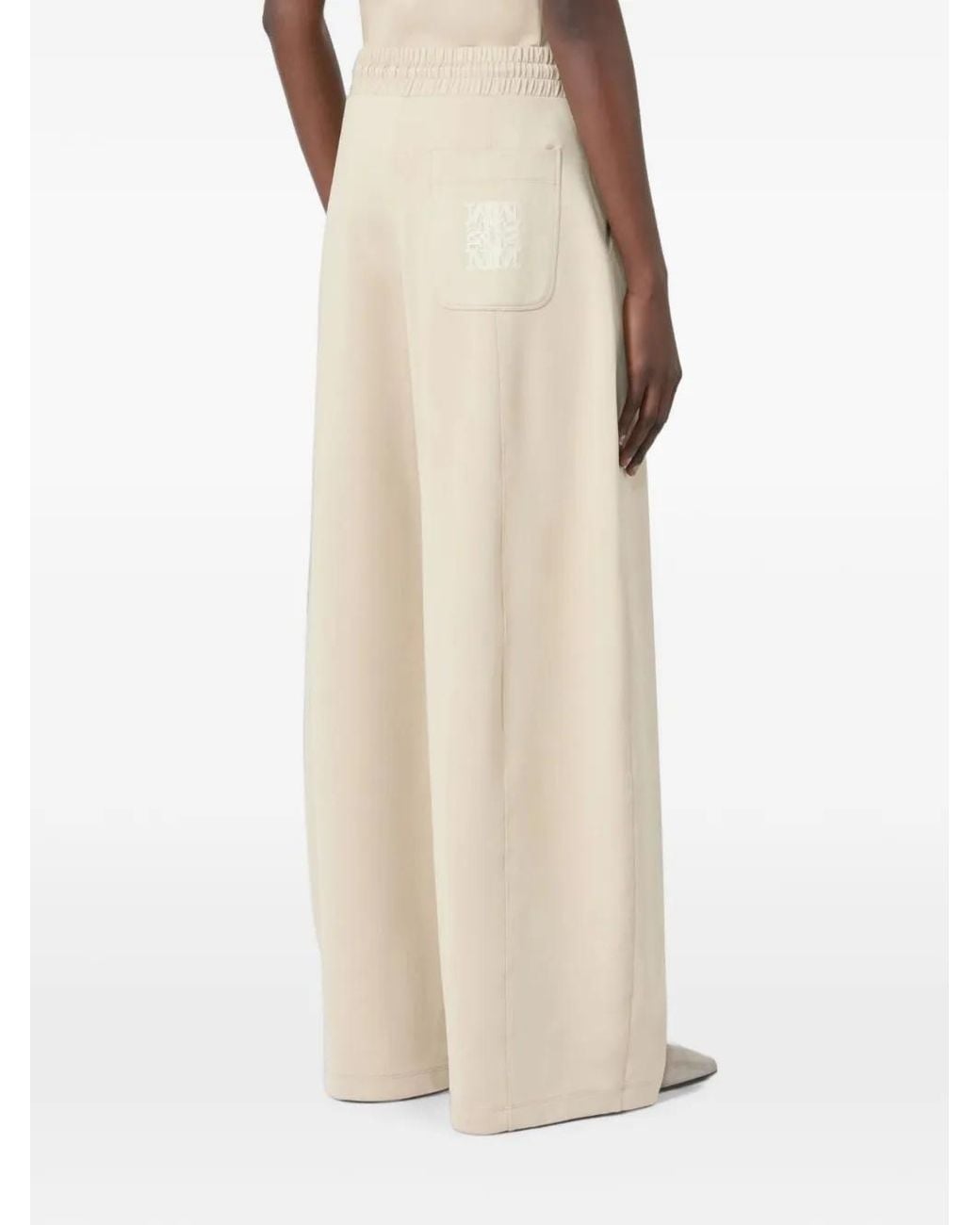 Max Mara White Drawstring Wide-Leg Trousers
