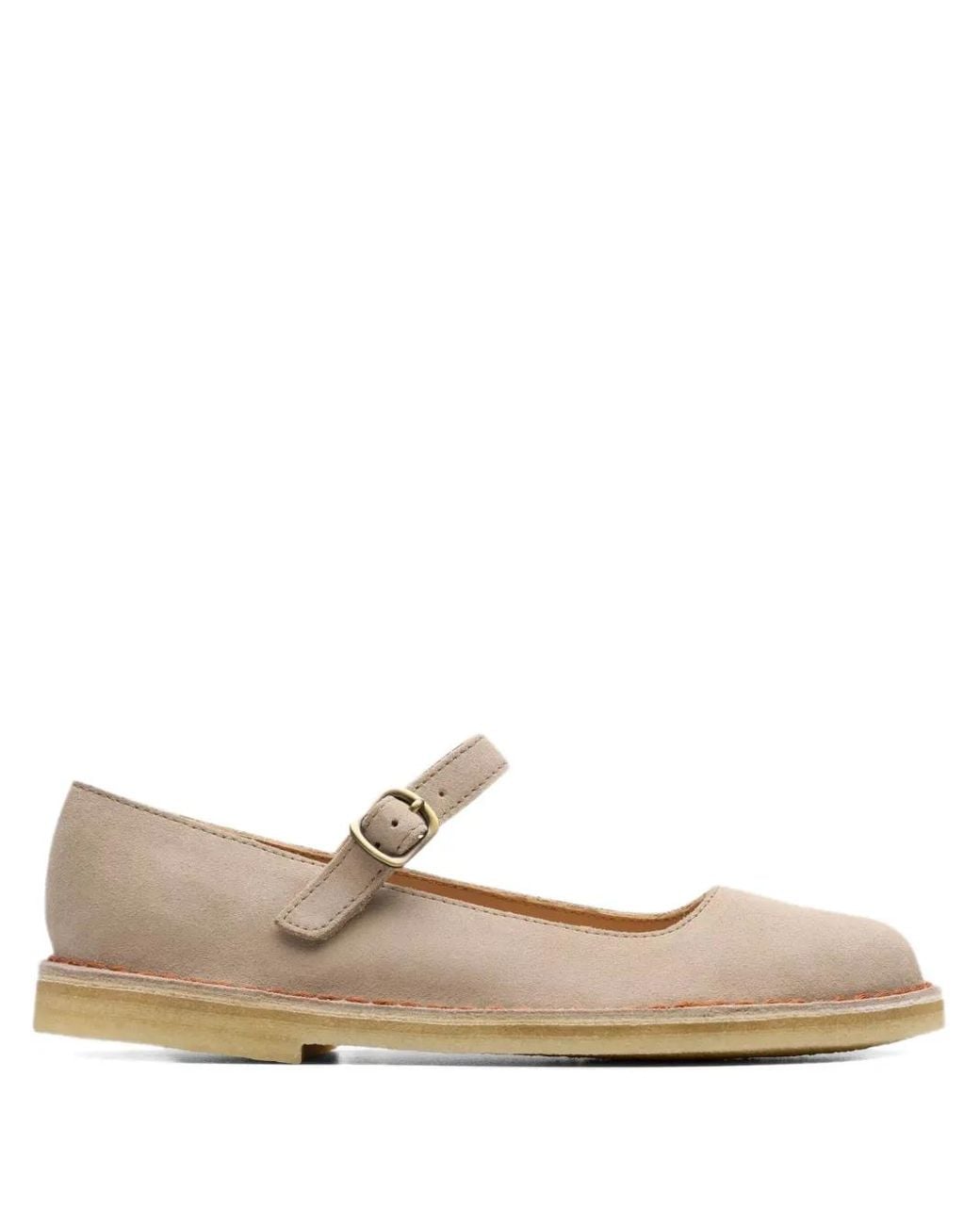 Clarks White Desert Mary Jane Ballet Flats