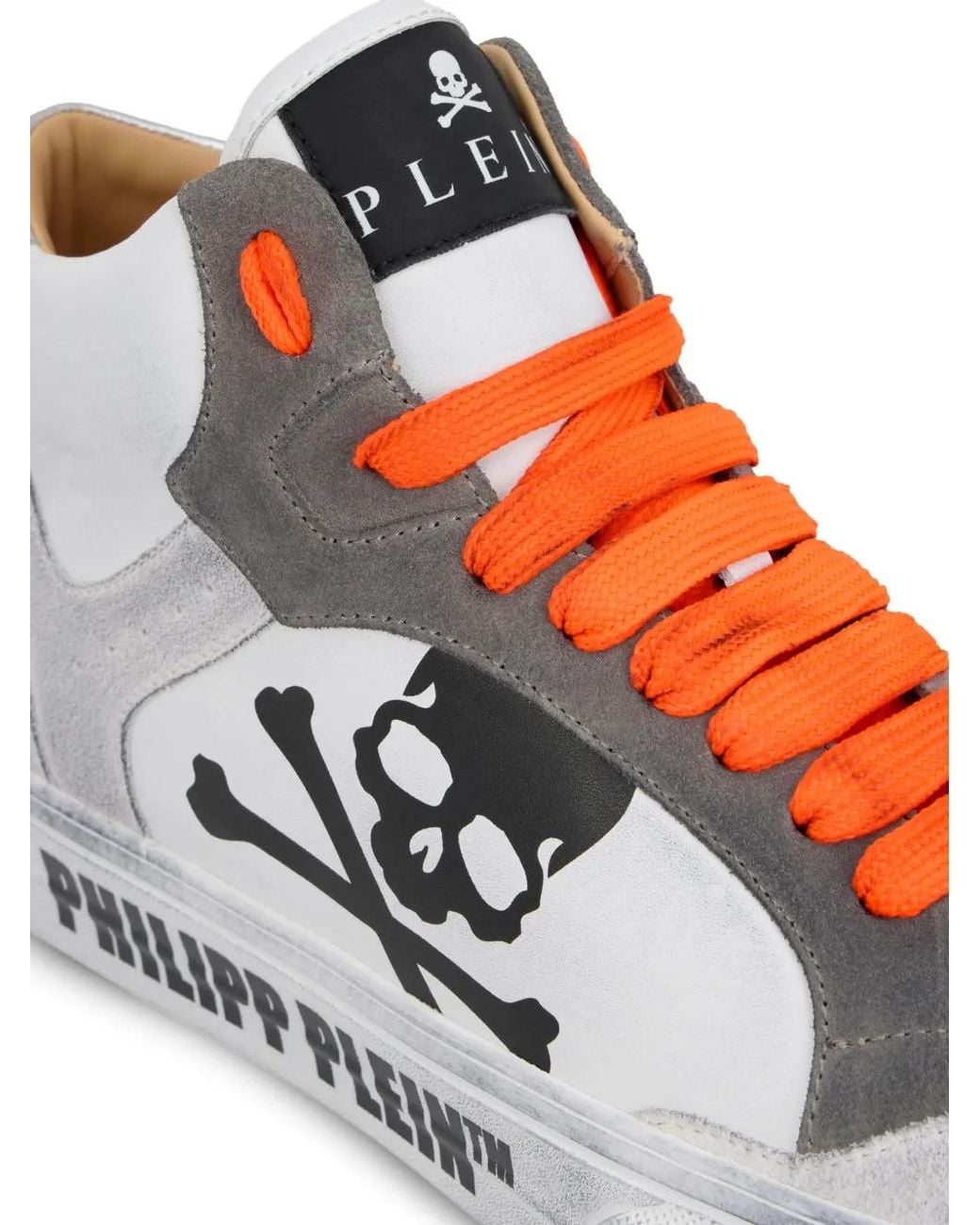 Philipp Plein White Retrokickz Skull-Motif Sneakers