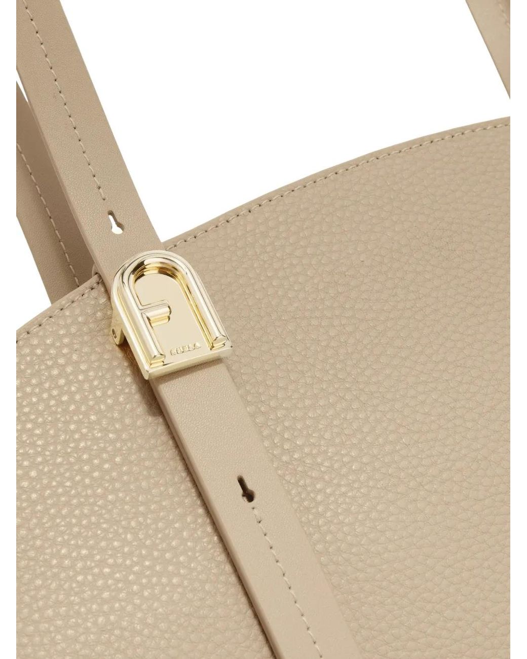 Furla Natural Medium Planeta Leather Tote Bag