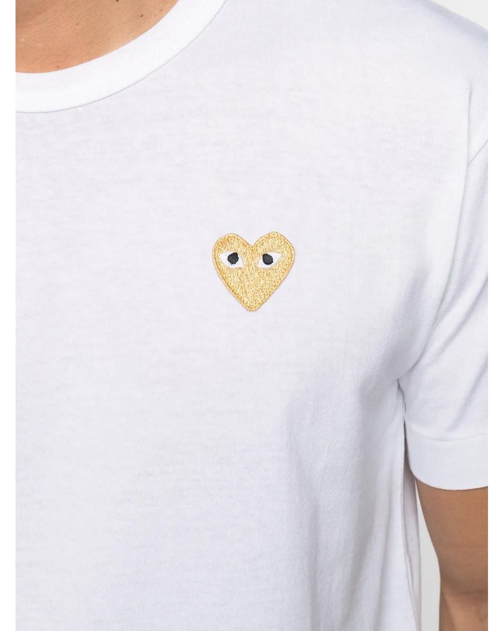 COMME DES GARÇONS PLAY White T216 Gold Heart T-shirt for men