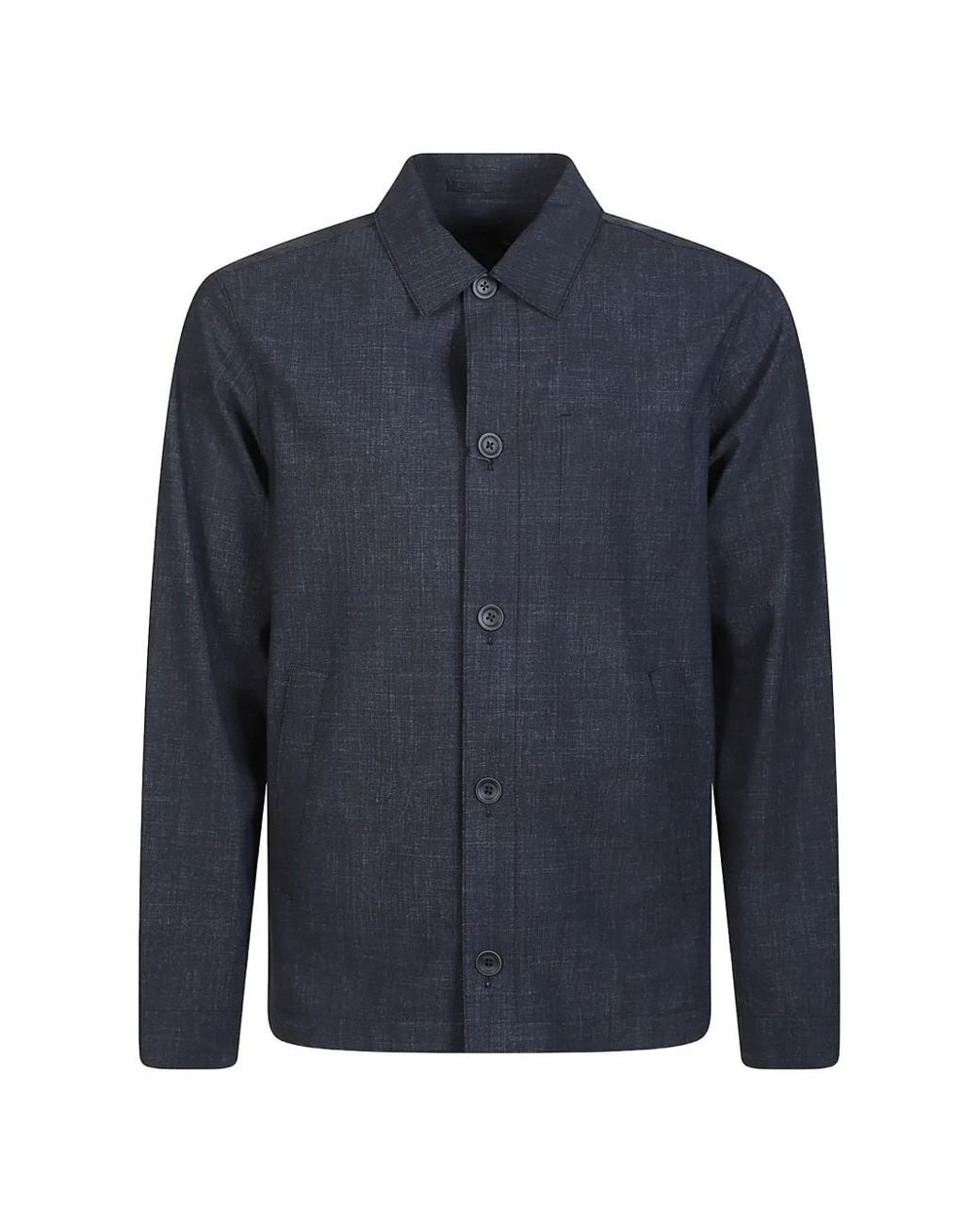 Herno Blue Button-Up Shirt Jacket for men