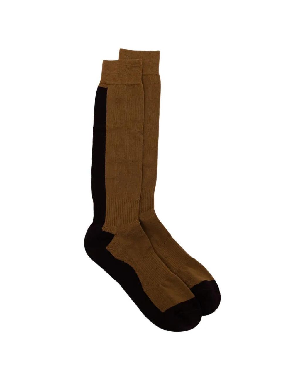 Zegna Brown Logo-Print Colour-Block Socks