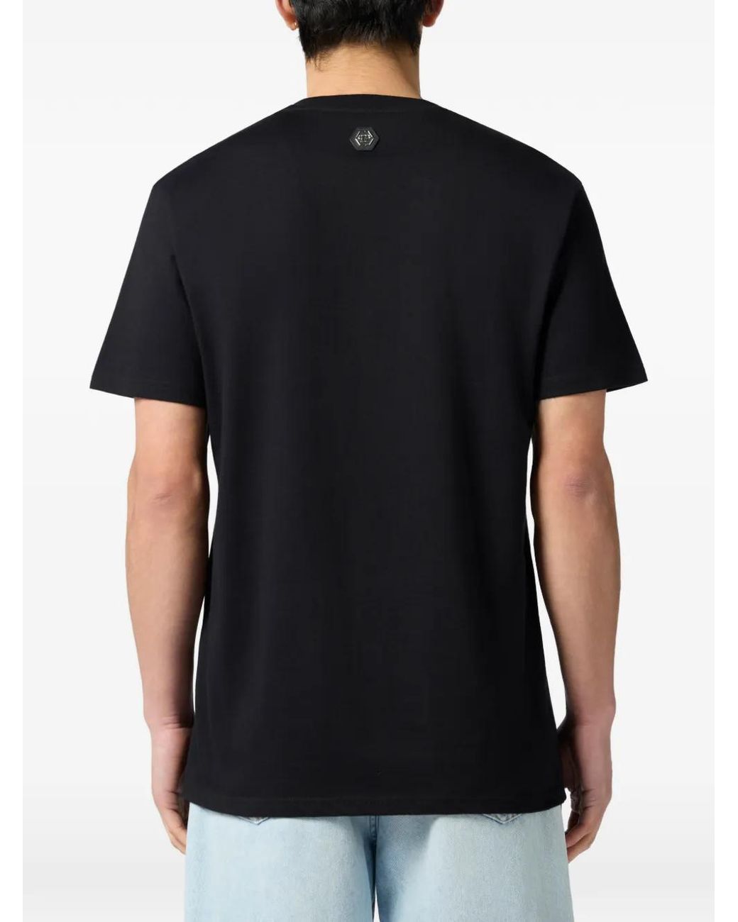 Philipp Plein Black Round Neck Graphic T-Shirt for men