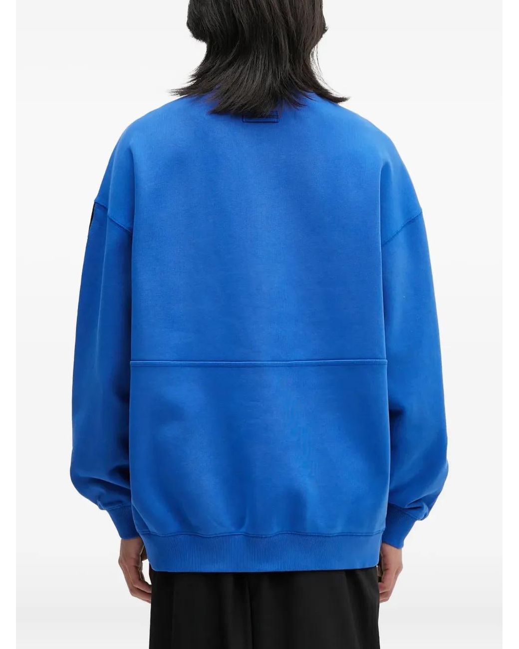 Adidas Blue Eqt Half-Zip Logo Sweatshirt for men