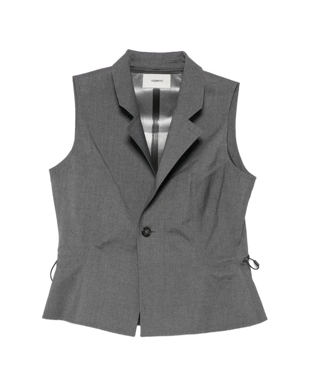 Coperni Gray Veste Sans Manches Boutonnée À Lien De Resserrage