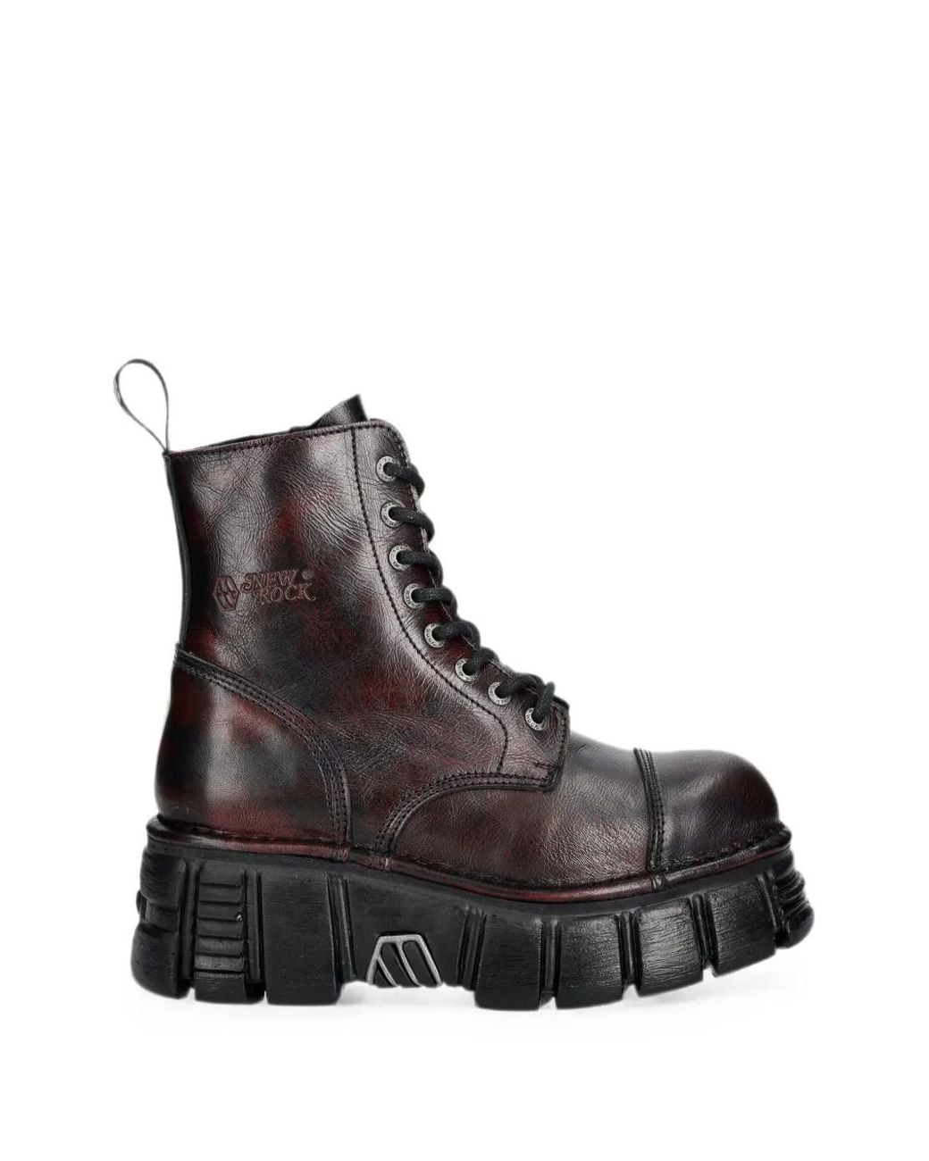 New Rock Black Lace-Up Platform Boots