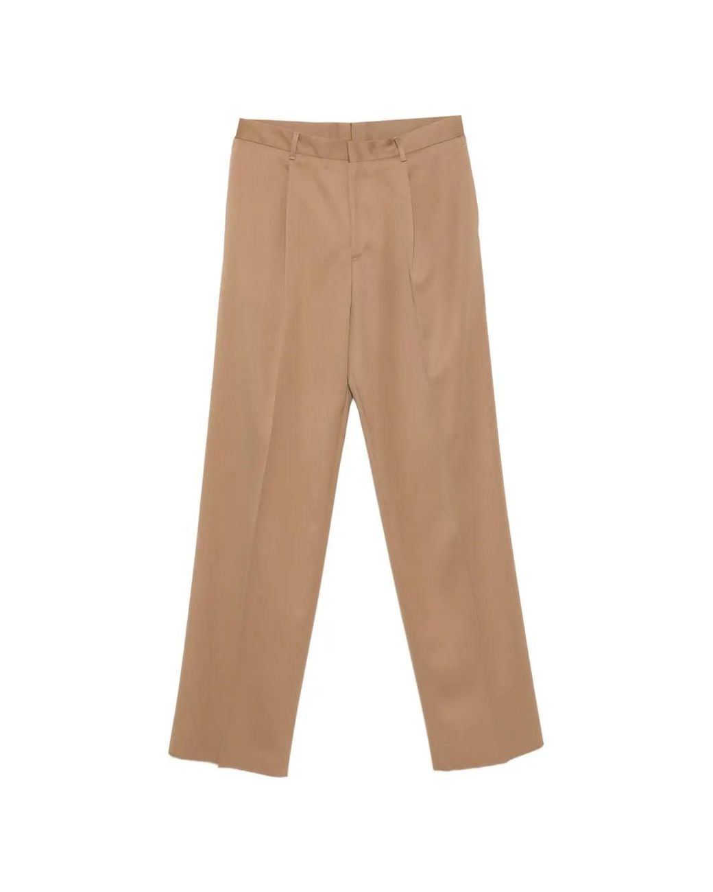 Lardini White Pleated Straight-Leg Trousers for men