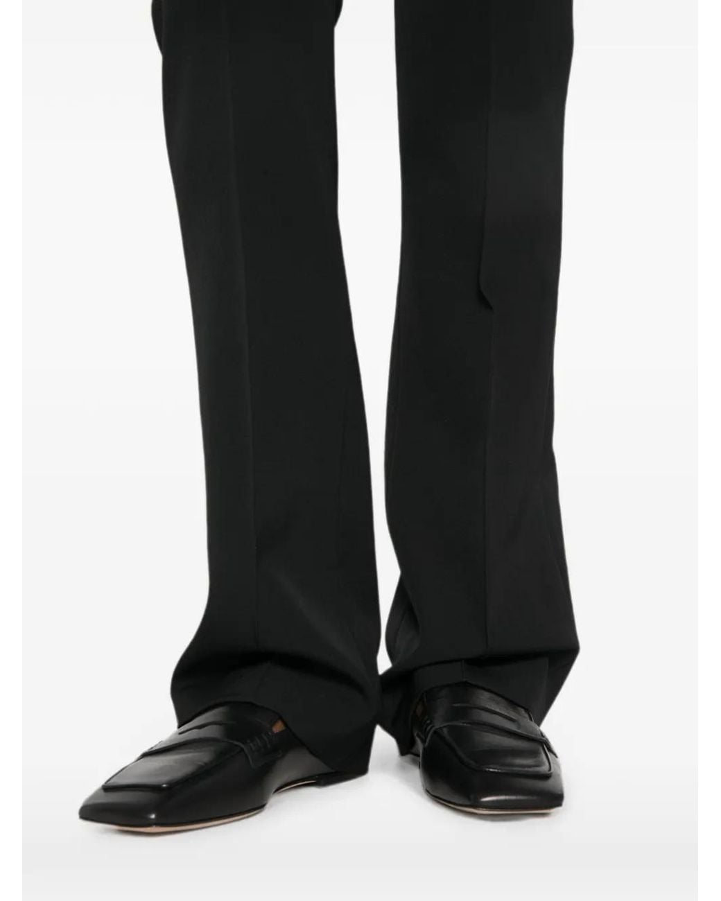 The Row Black Fabien Pressed-Crease Trousers