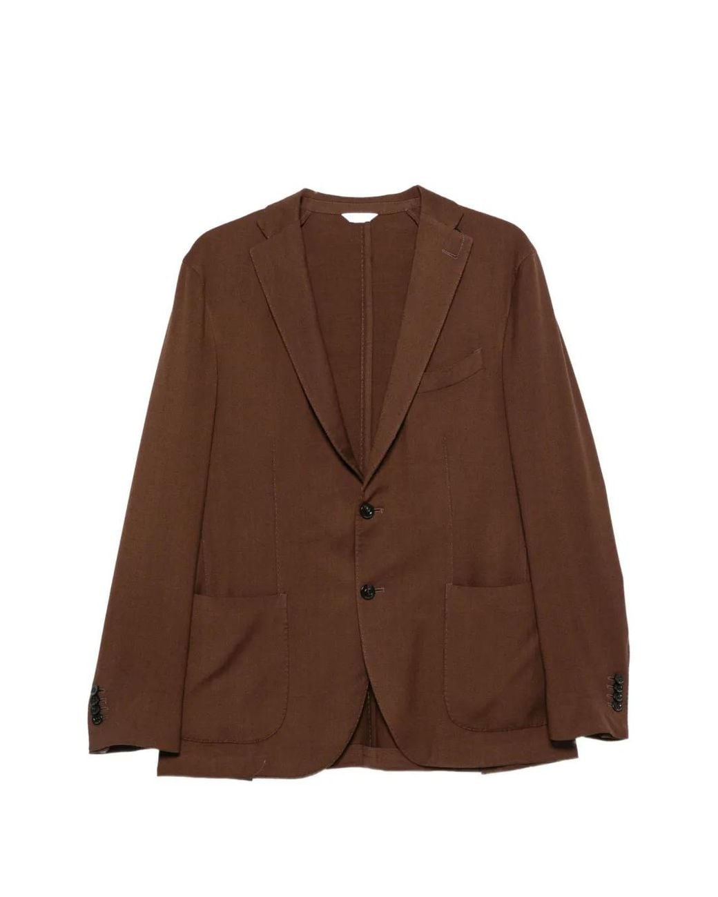 Boglioli Brown Single-Breasted Notched-Lapels Blazer for men