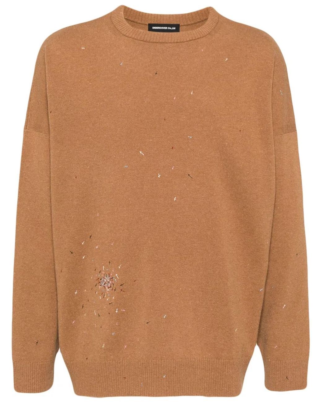 Undercover Brown Cross-Embroidered Jumper for men