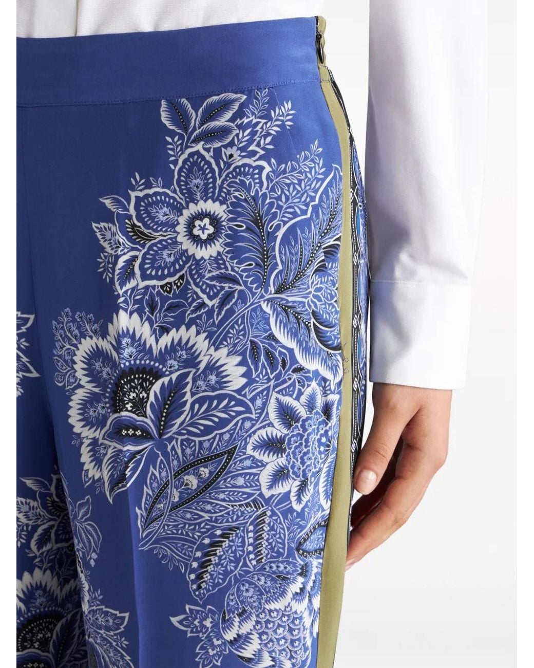 Etro Blue Elegant Silk Trousers