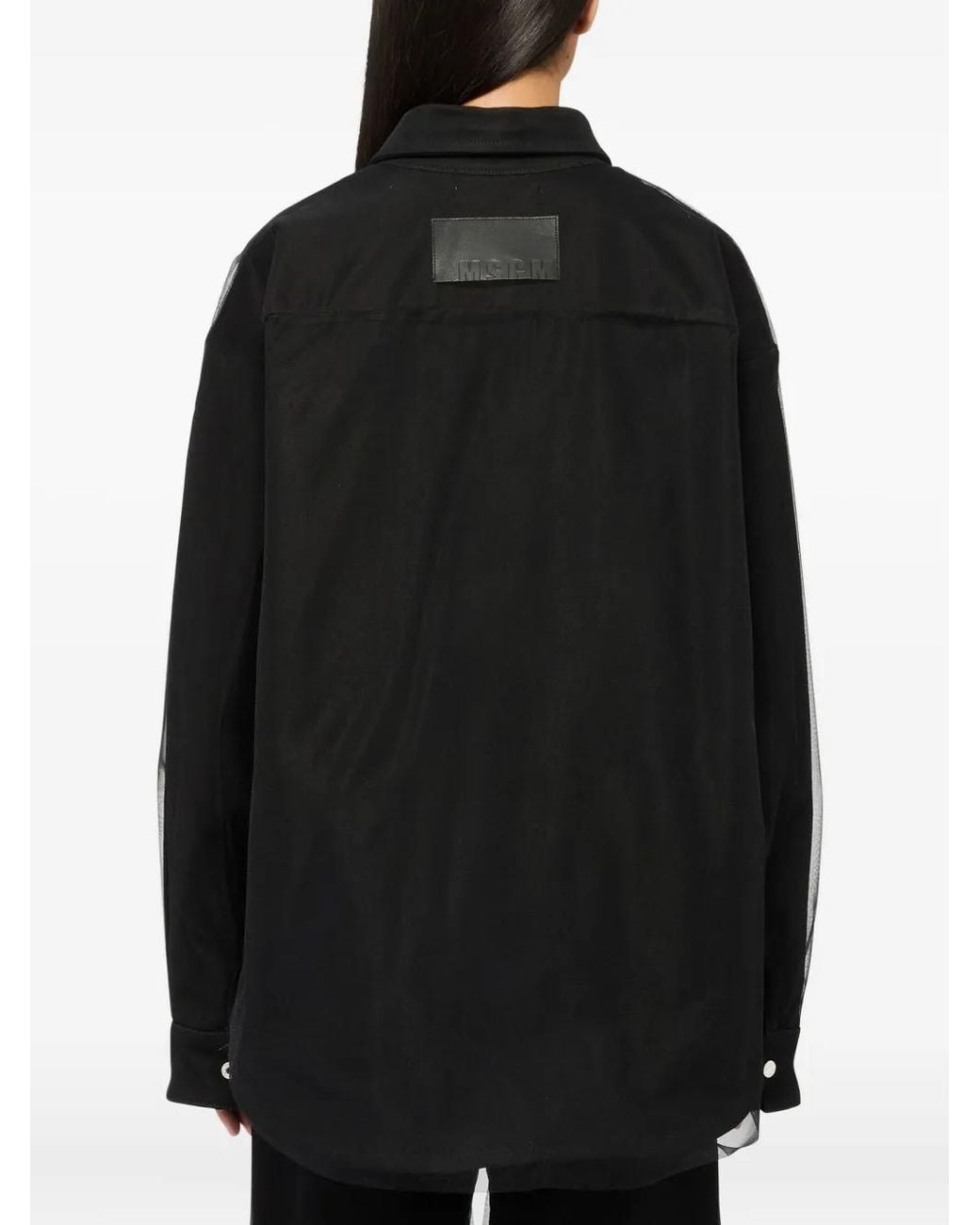 MSGM Black Long-Sleeve Shirt