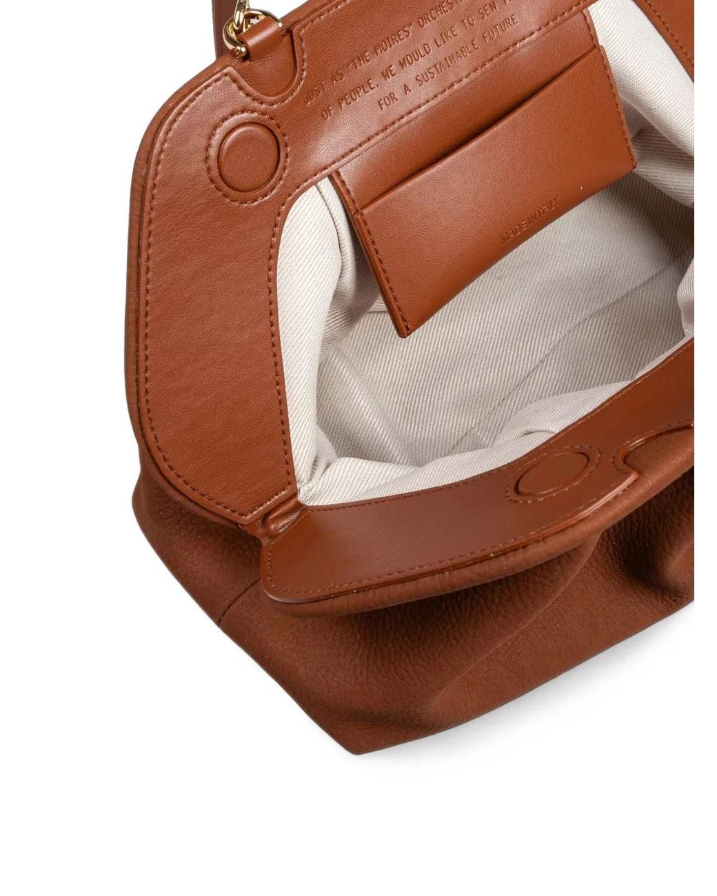 THEMOIRÈ Brown Medium Bios Ruched Clutch Bag