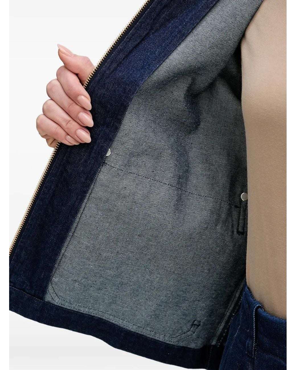 Barbour Blue Saima Zip-Up Denim Jacket
