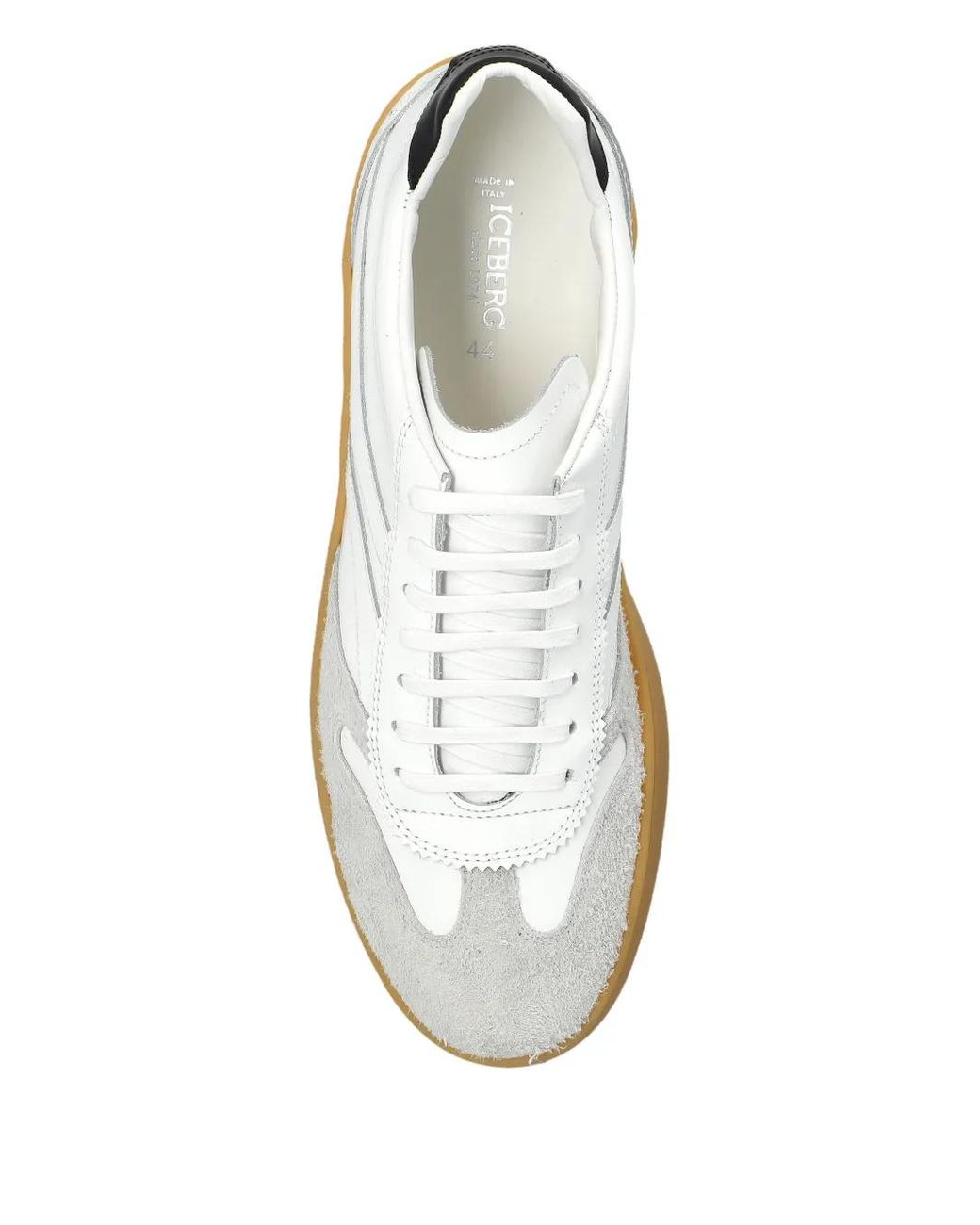 Iceberg White Suede-Panel Sneakers for men