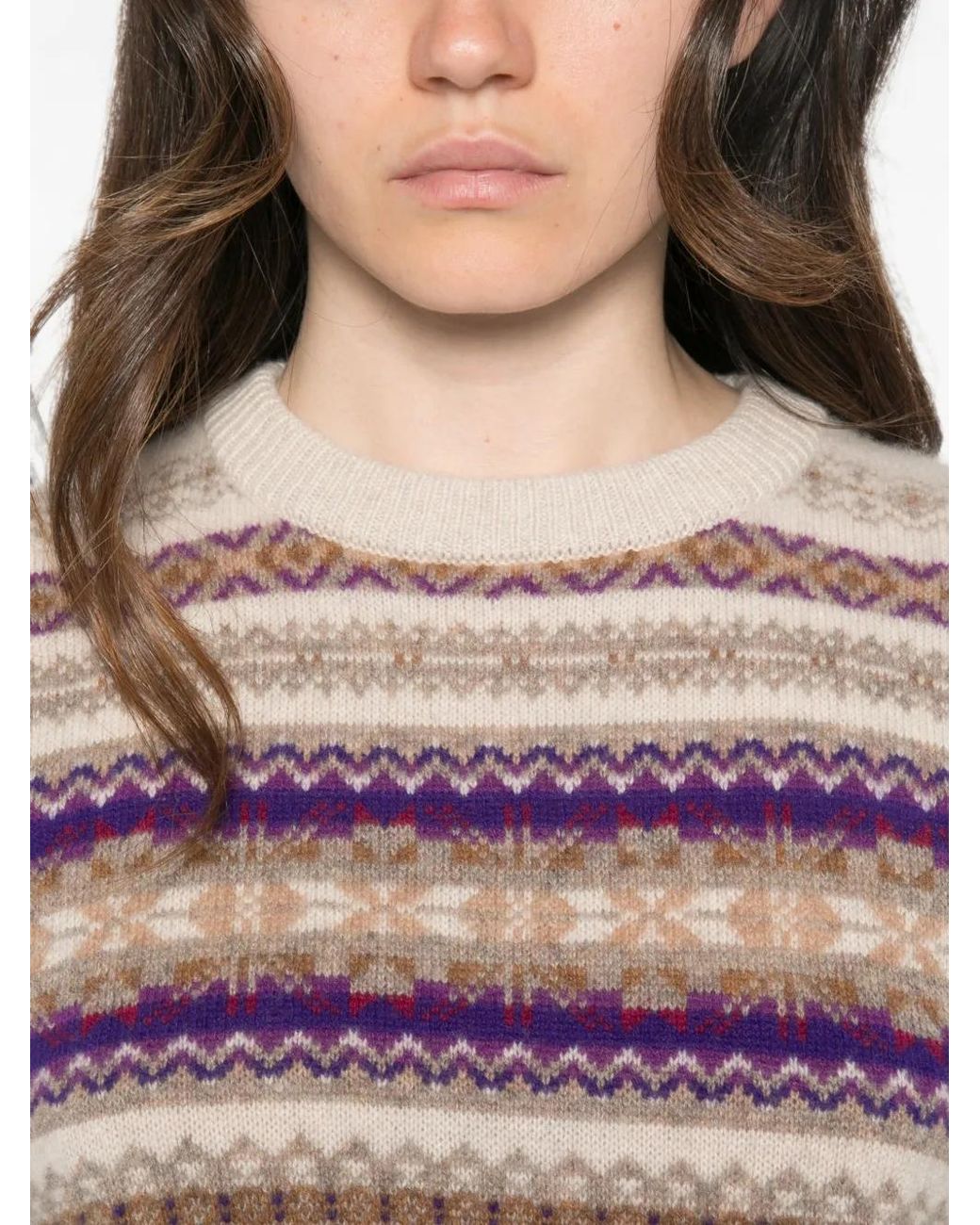Bompard White Round-Neck Sweater