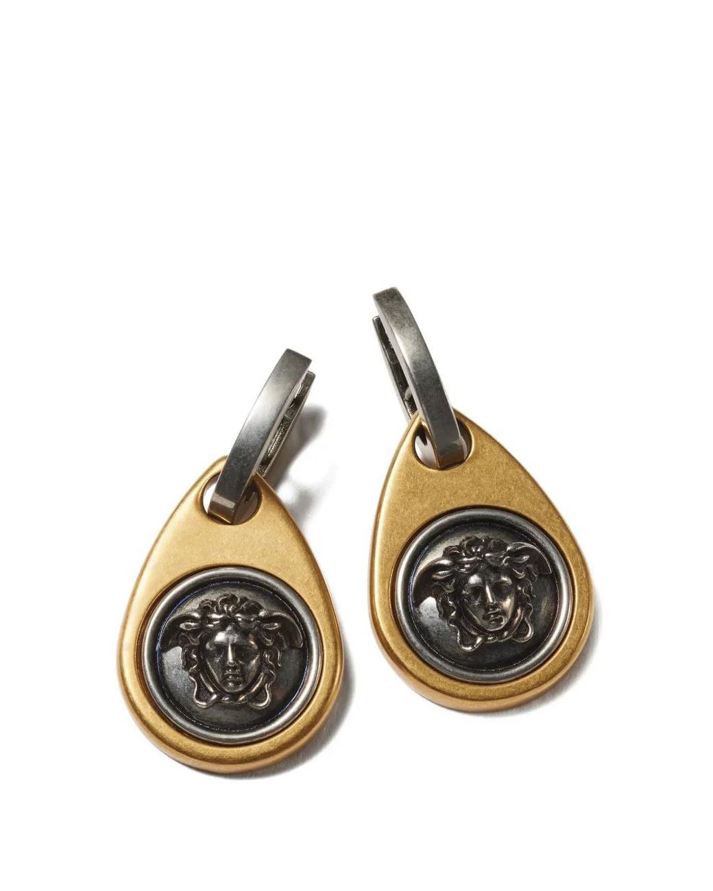 Versace Metallic Medusa Earrings for men
