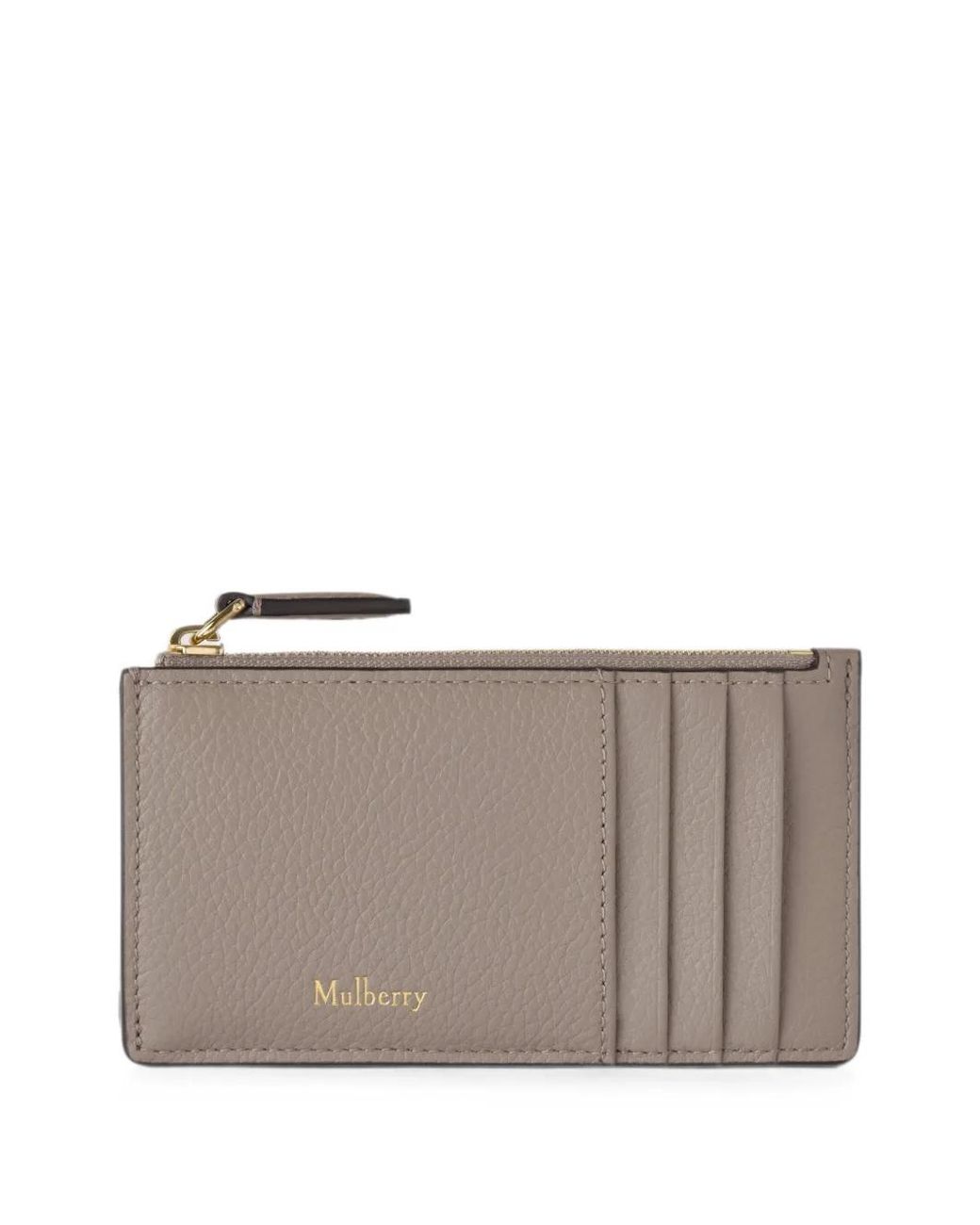 Mulberry Gray Continental Zipped Card Holder