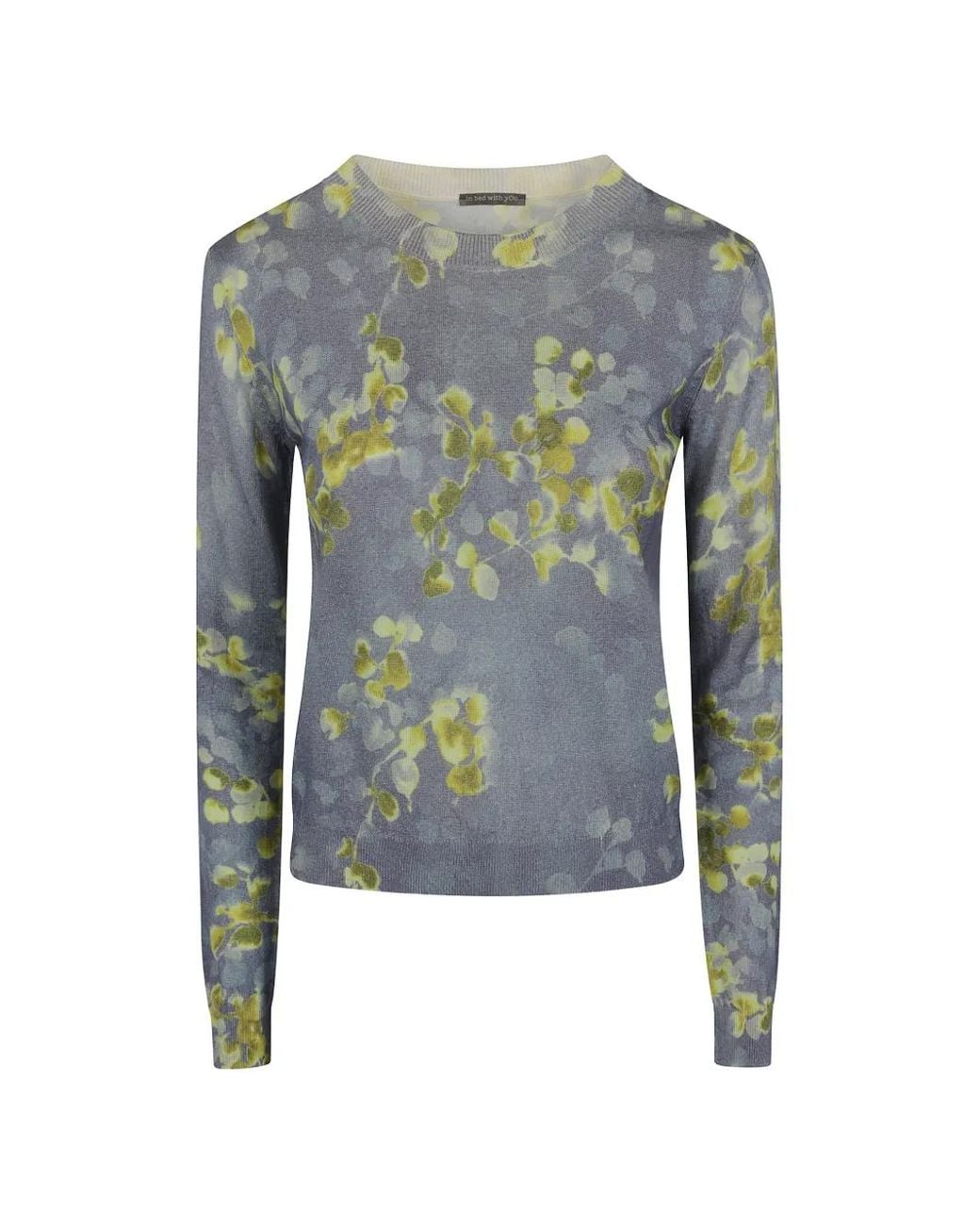 In bed with You Blue Floral-Print Sweater