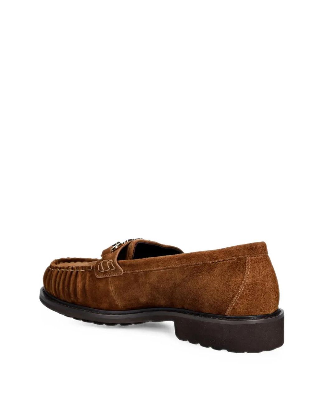 Love Moschino Brown Logo-Plaque Pleated Loafers