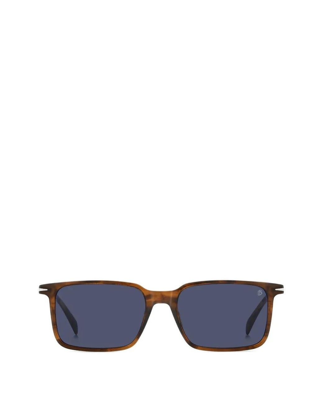 David Beckham Blue Tortoiseshell-Effect Rectangle-Frame Sunglasses for men