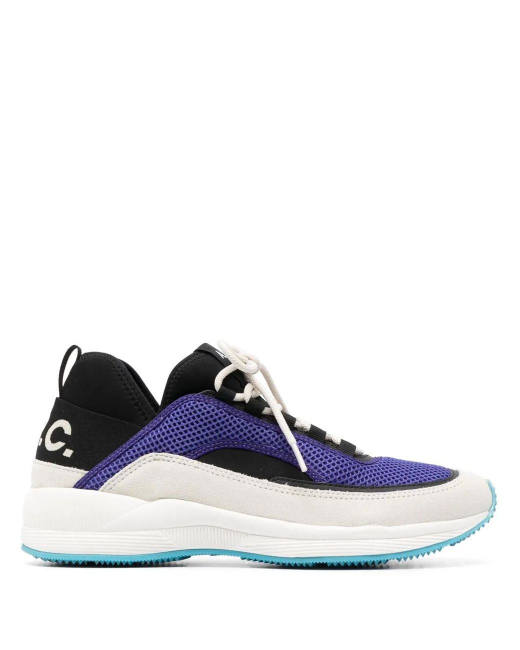 A.P.C. Blue Run Around Colour-Block Low-Top Sneakers for men
