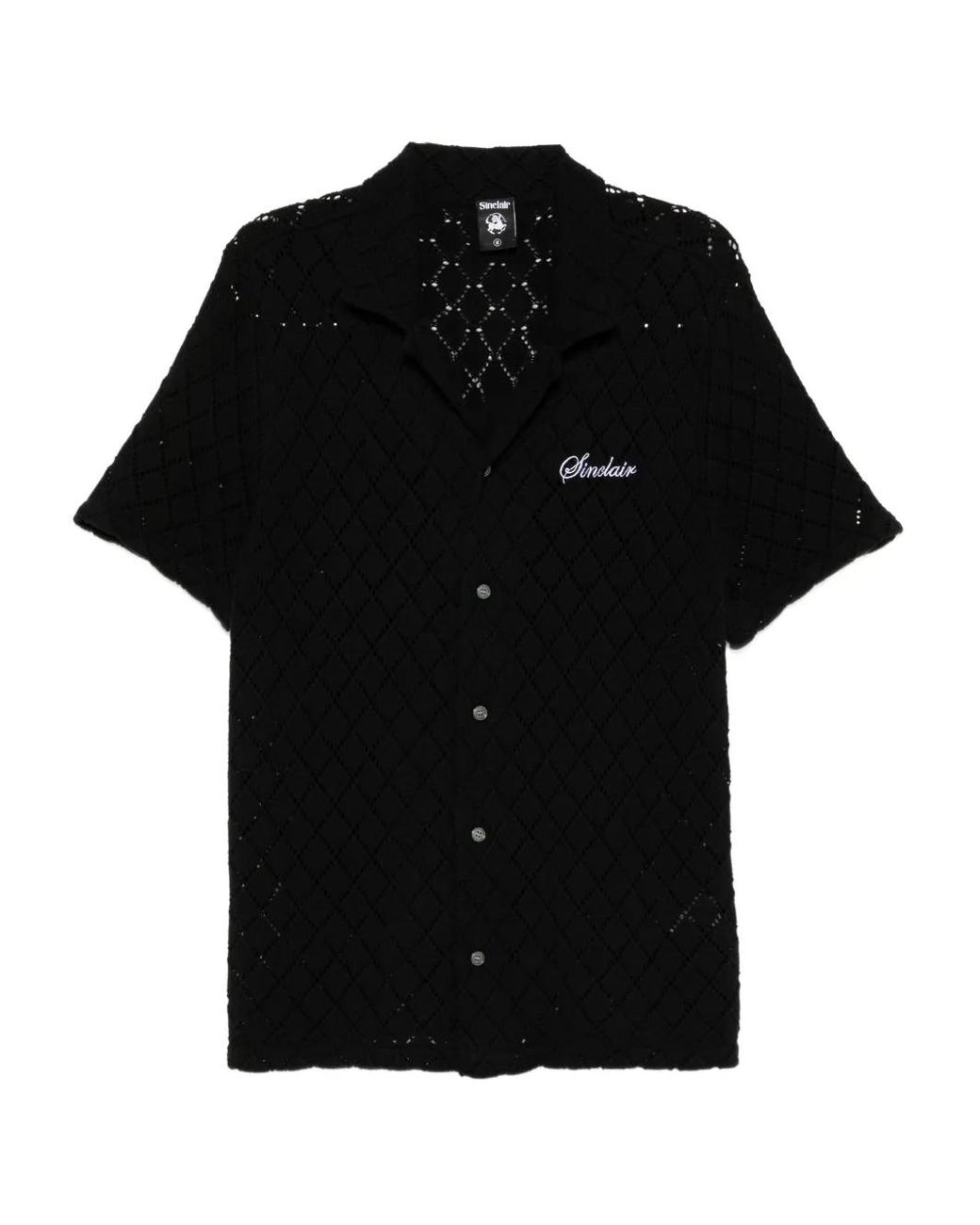 Sinclair Black Logo-Embroidered Shirt for men