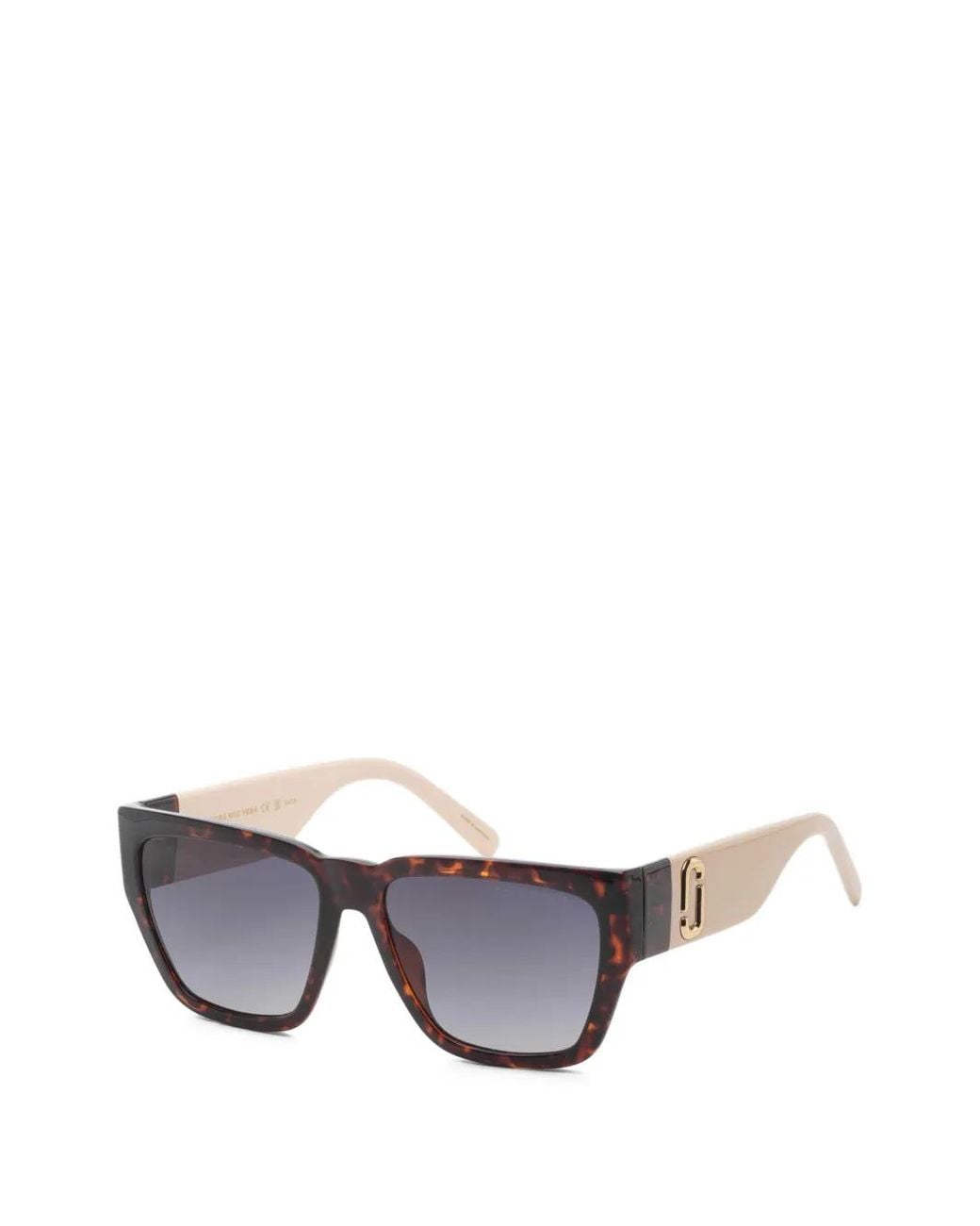 Marc Jacobs Gray Tortoiseshell-Effect Square-Frame Sunglasses
