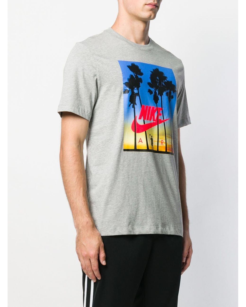 Nike Palm Tree Print T-shirt in Gray for Men | Lyst