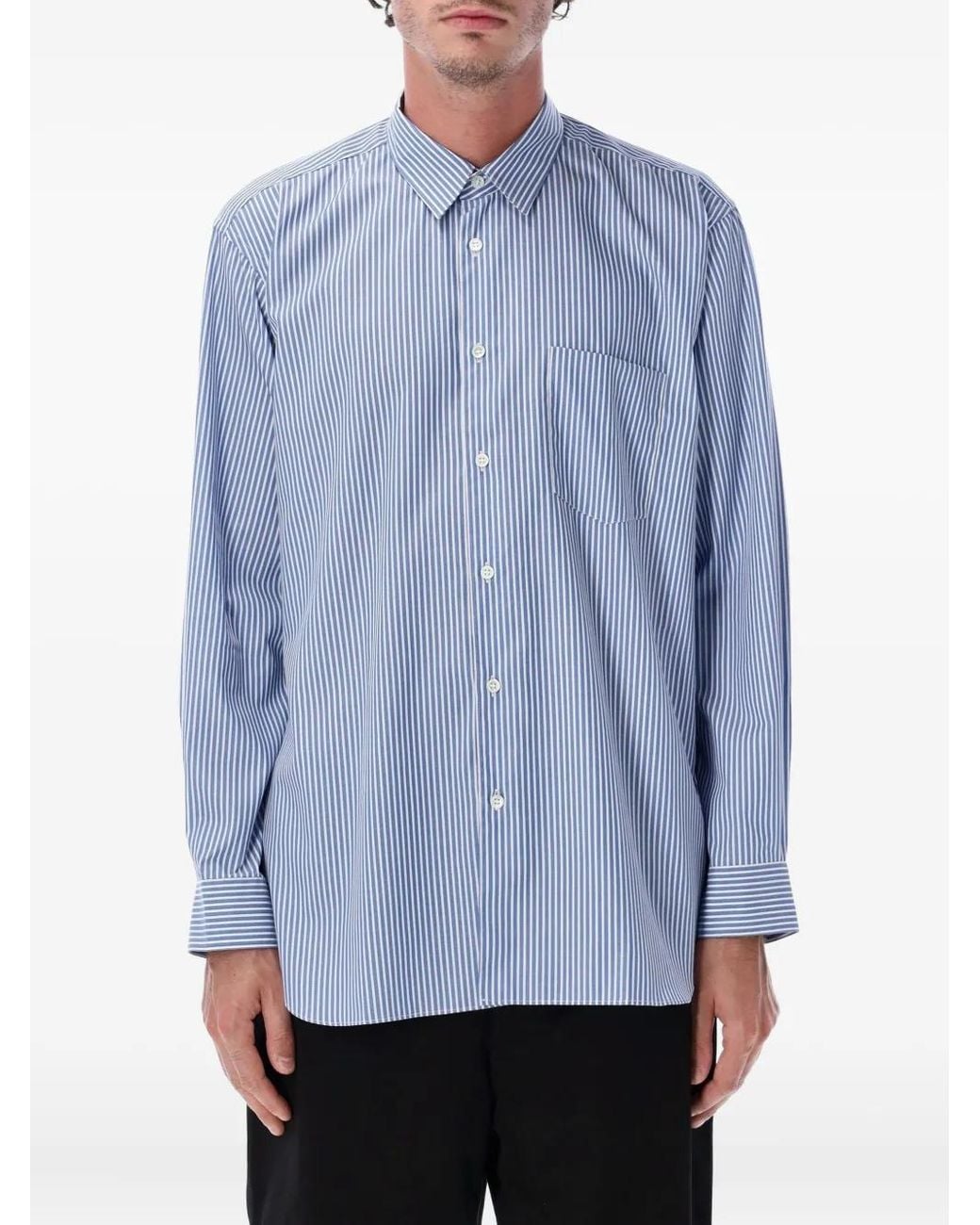 Comme des Garçons Gestreept Overhemd in het Blue voor heren