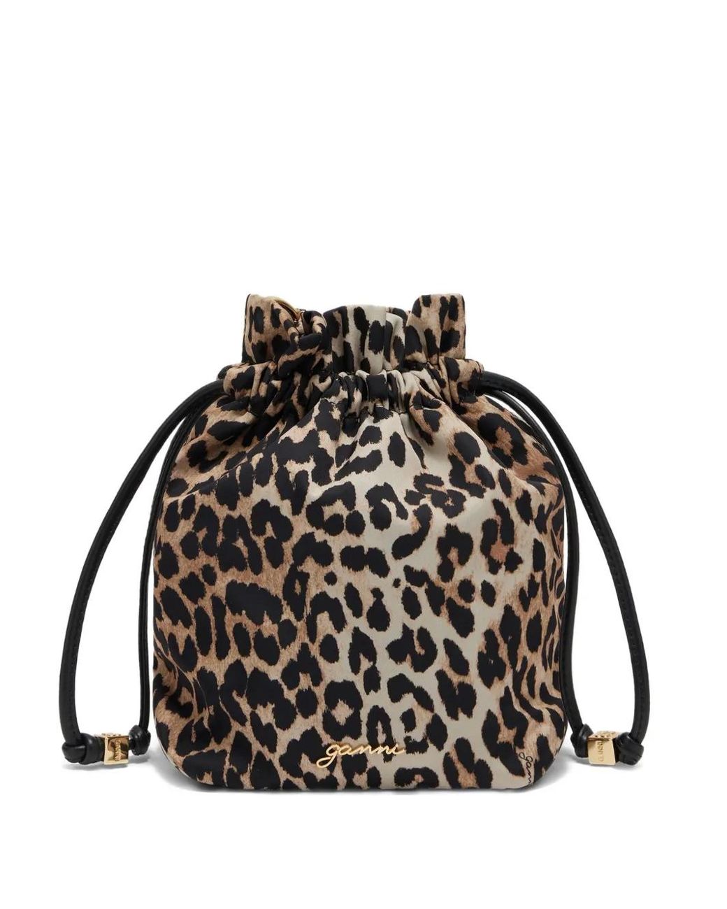 Ganni Black Bucket Bag Bou Printed