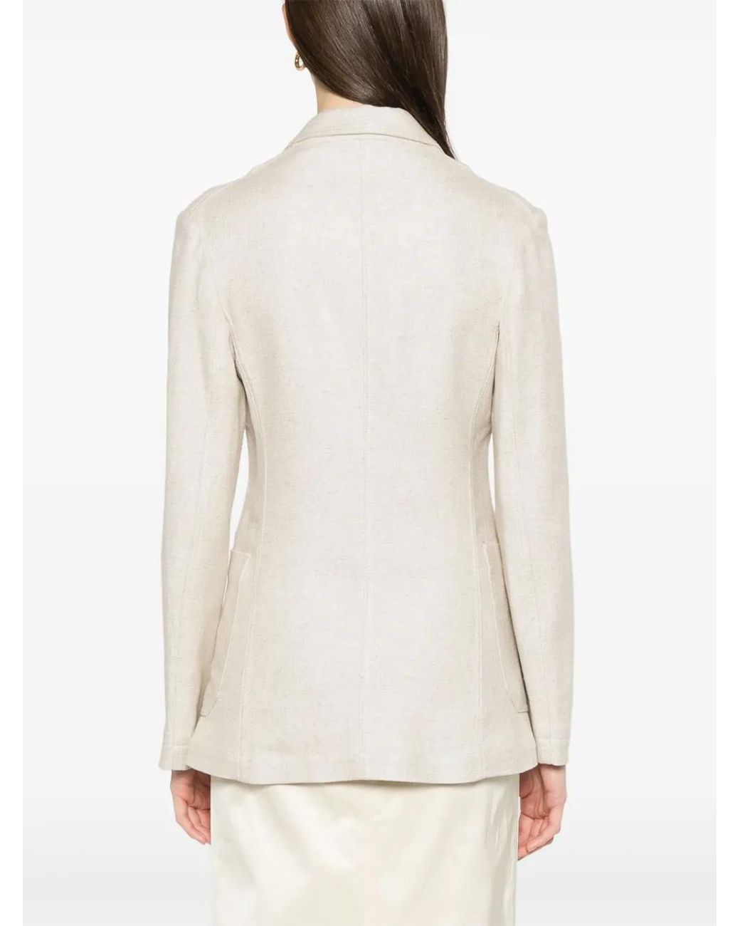 Totême White Notched-Lapels Blazer