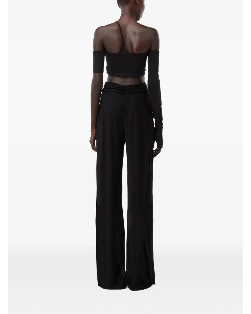 GAUGE81 Black Loutro Draped Wide-Leg Trousers