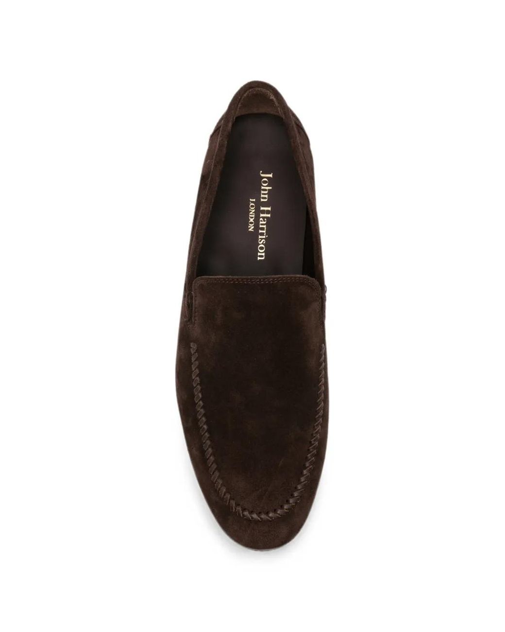 JOHN HARRISON White Suede Loafers for men