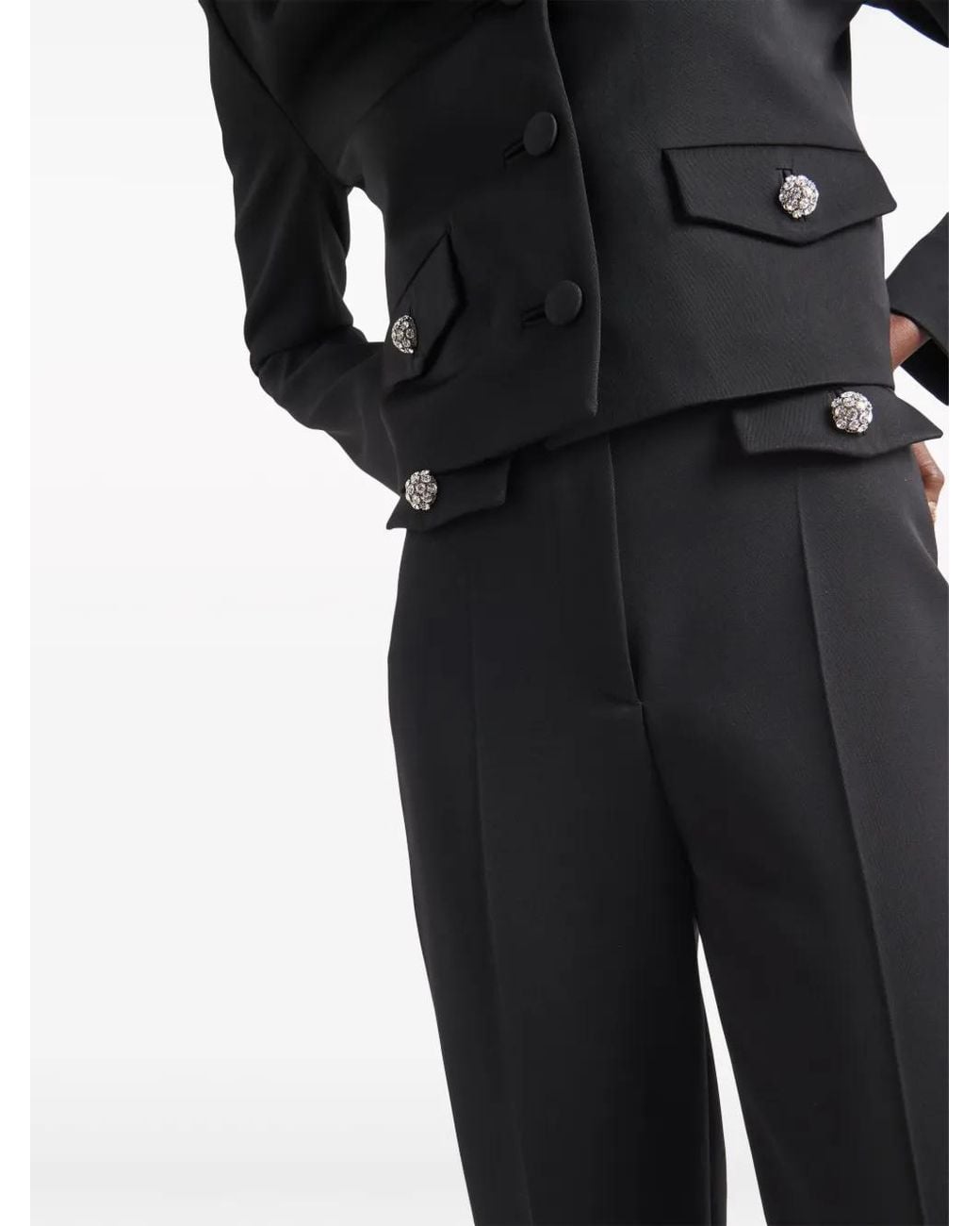 Prada Black Wool Sateen Trousers