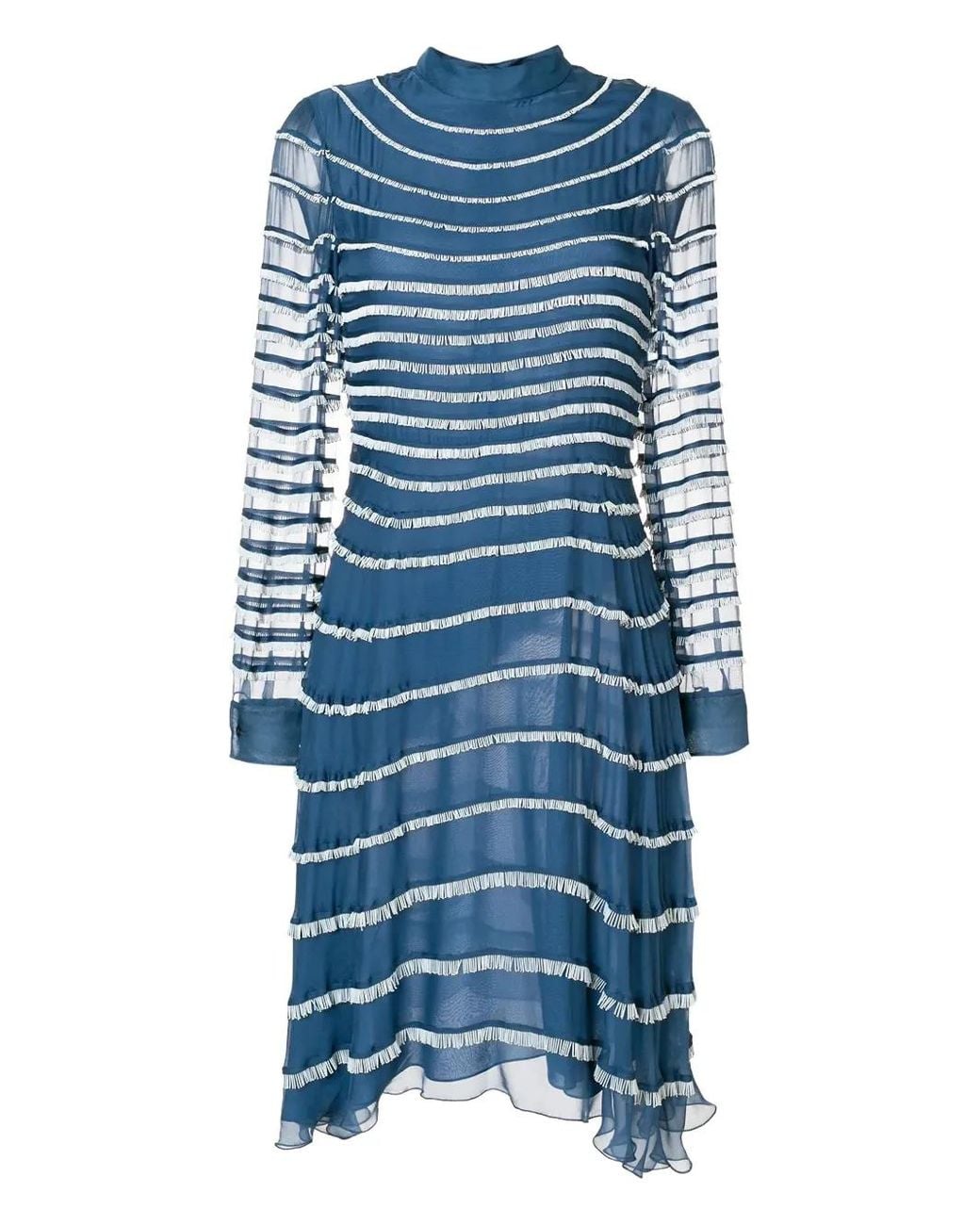 Valentino Garavani Blue Ruffled Midi Dress
