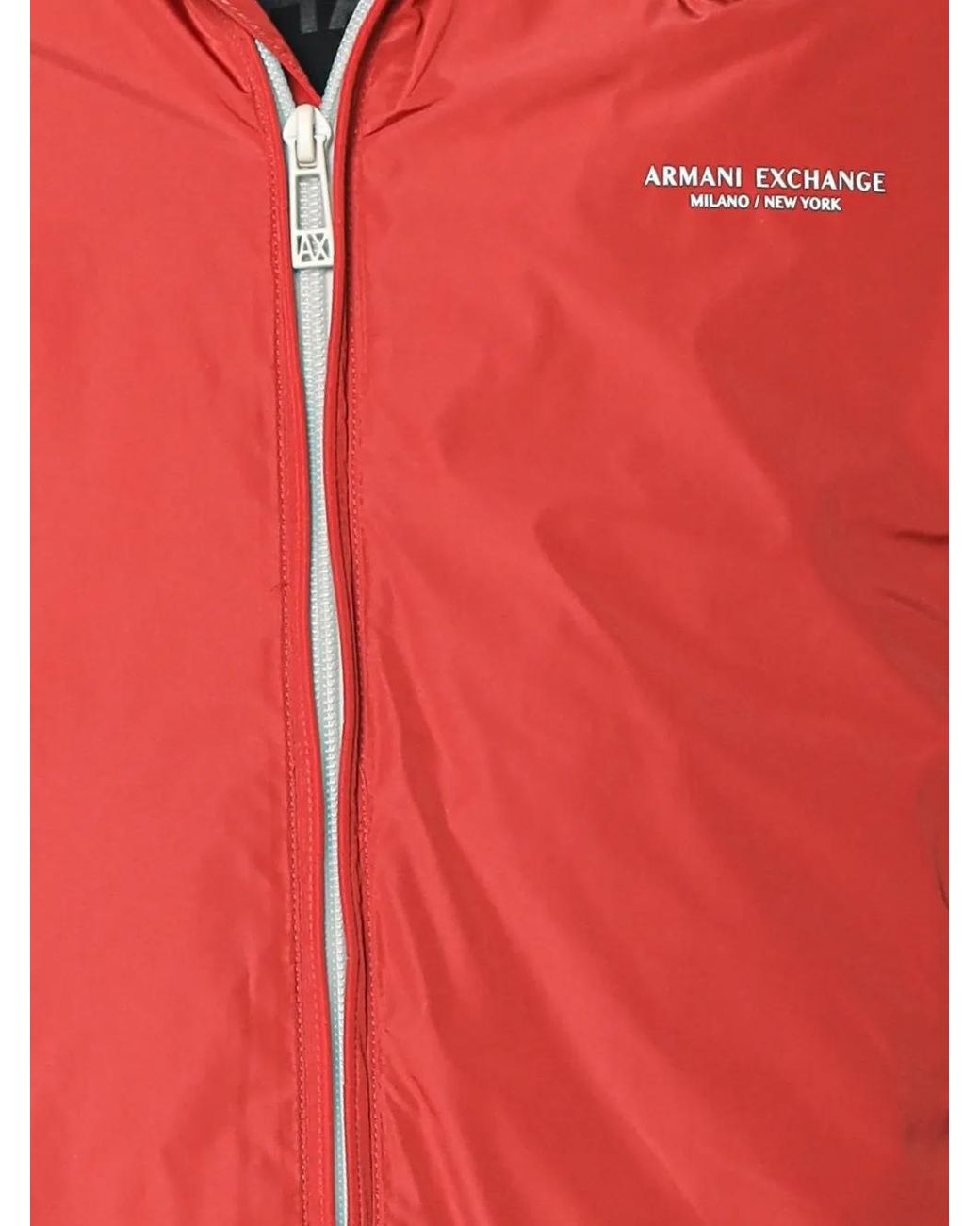 ARMANI EXCHANGE Red Hooded Blouson Jacket for men