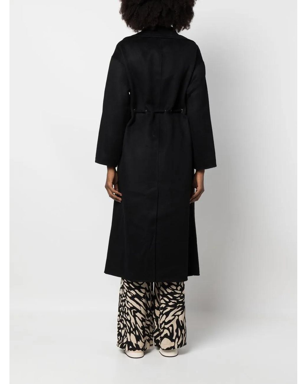 Ba&sh Black Kate Drawstring Wool-Blend Coat