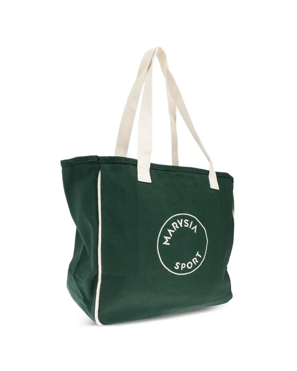 Marysia Swim Green Logo-Print Tote Bag