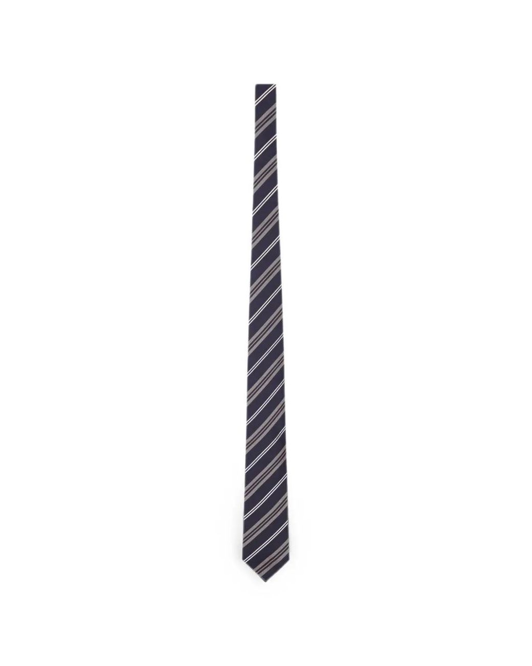 Lardini White Striped Silk Tie for men