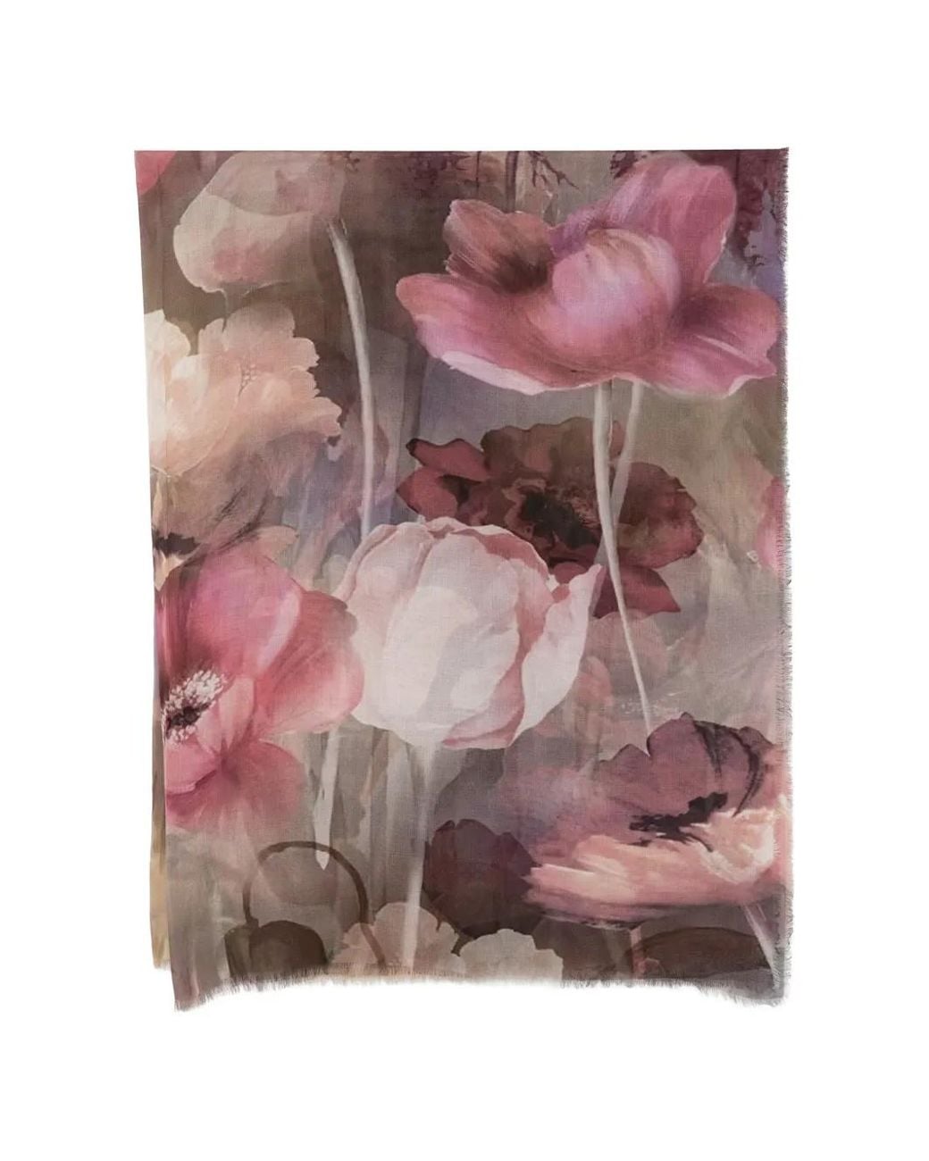 D'Aniello Pink Foulard Fleurie À Bords Francs